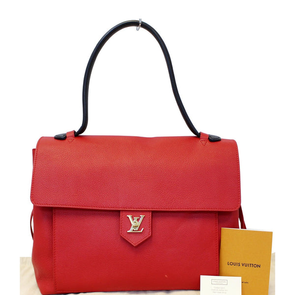 Louis Vuitton Lockme PM Leather Shoulder Bag Rouge - front view