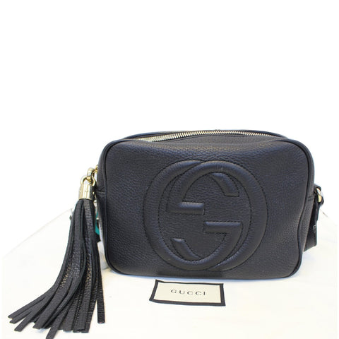 GUCCI Soho Disco Black Leather Crossbody Bag 308364