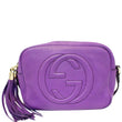 GUCCI Soho Disco Pebbled Leather Small Crossbody Bag 308364 Purple-US