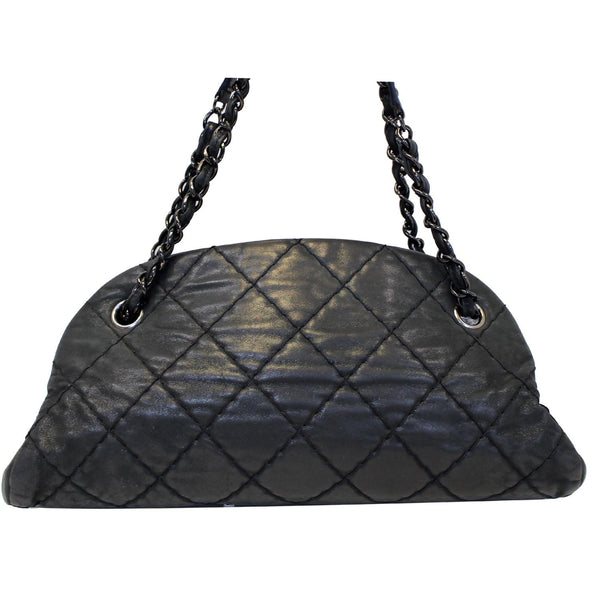 CHANEL Just Mademoiselle Calfskin Leather Bowling Bag Black