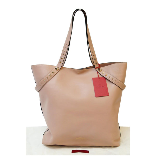 VALENTINO Garavani Lovestud Calfskin Leather Tote Bag Pink - Clean Condition