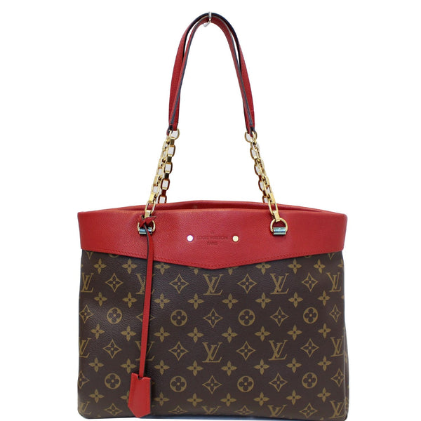 front look lv Pallas Chain Monogram Canvas Shopper Bag