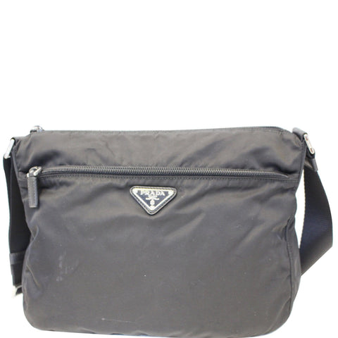 PRADA Large Nylon Crossbody Bag Black