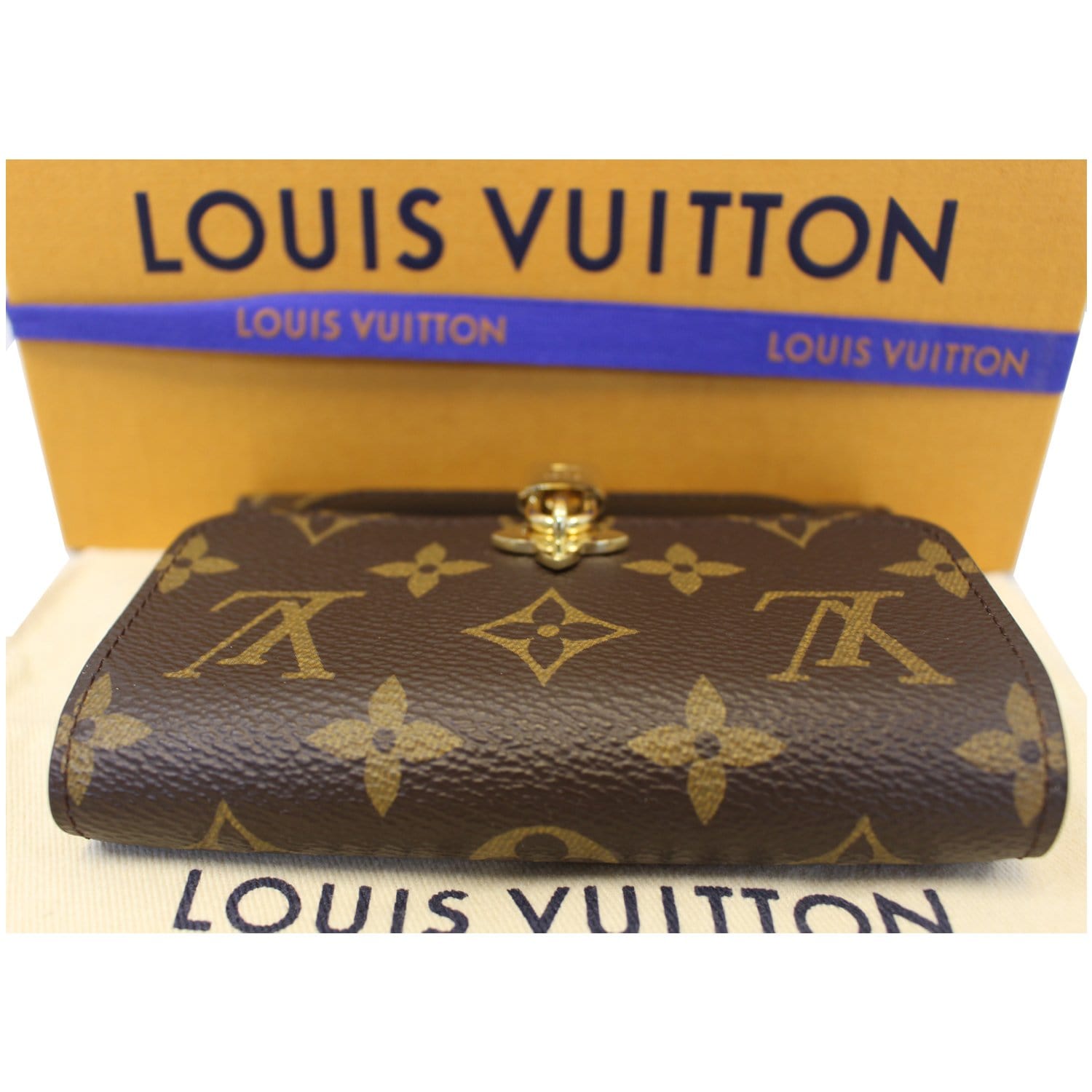 Louis Vuitton Monogram Canvas Flower Lock Compact Wallet (SHF
