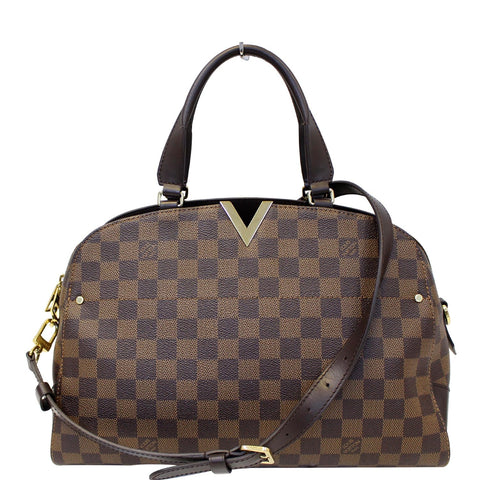 LOUIS VUITTON Kensington Bowling Damier Ebene Shoulder Handbag Brown