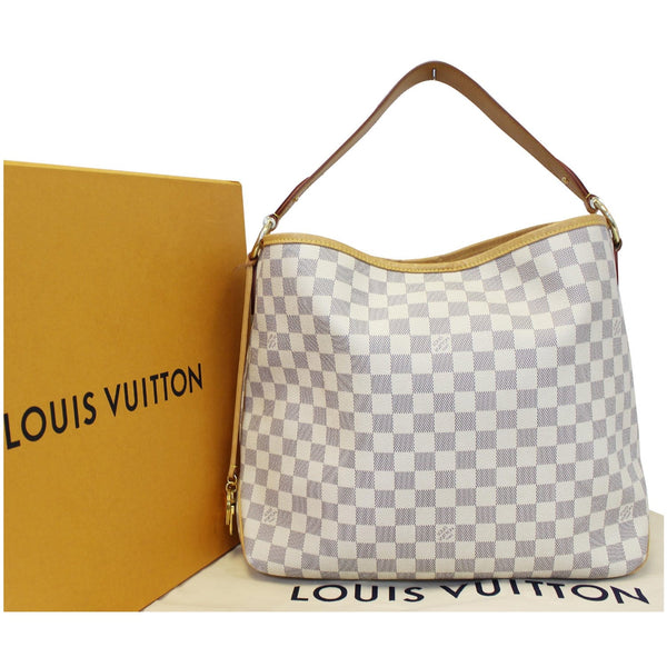 LOUIS VUITTON Delightful MM NM Damier Azur Hobo Shoulder Bag White-US