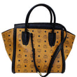 MCM Vintage Visetos Small Cognac Tote Bag Black-US