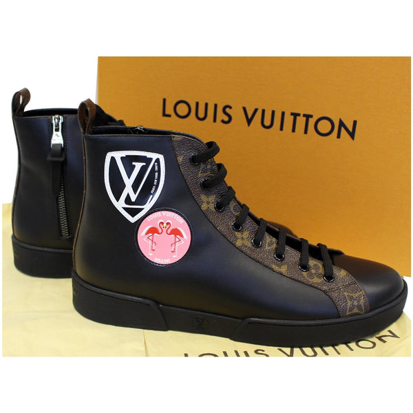 LOUIS VUITTON Checkpoint Monogram Sneaker Boot Noir Black US 10-US
