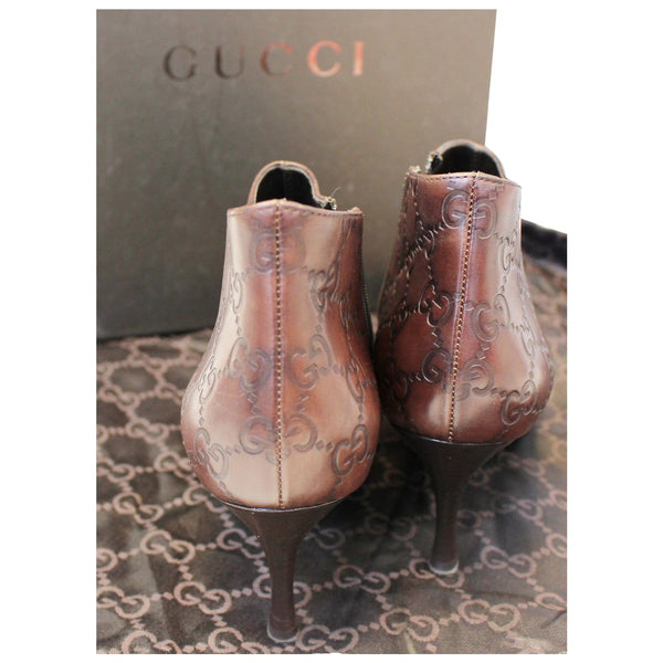 Gucci Boots Leather Brown Guccissima Size 9B - leather shoes