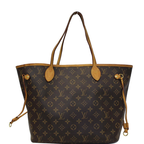 LOUIS VUITTON Neverfull MM Monogram Canvas Tote Shoulder Bag Brown
