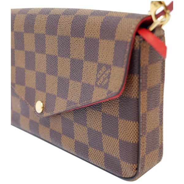 LOUIS VUITTON Pochette Felicie Damier Ebene Crossbody Bag Brown