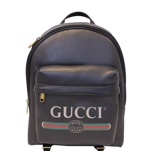 GUCCI Print Leather Backpack Bag Black 547834