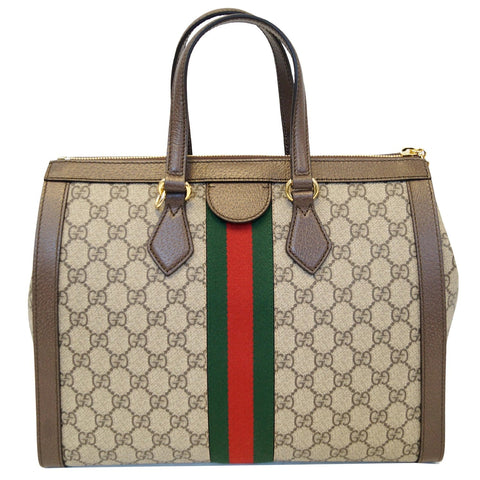 GUCCI Ophidia Medium GG Supreme Tote Shoulder Bag Beige 524537