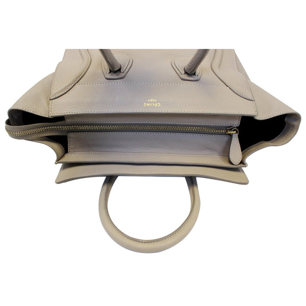 Celine drummed calfskin mini luggage tote bag- Top