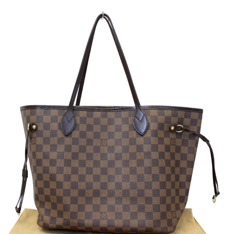 LOUIS VUITTON Neverfull MM Damier Ebene Tote Shoulder Bag