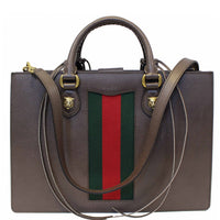 GUCCI Animalier Leather Top Handle Bag Brown 431275-US
