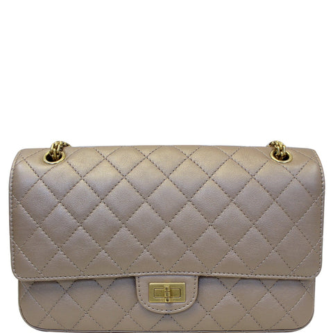 CHANEL Reissue Mademoiselle Lock Calfskin Leather Shoulder Bag Beige
