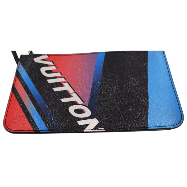 LOUIS VUITTON Race Neverfull MM Pochette Damier Canvas Wristlet Black