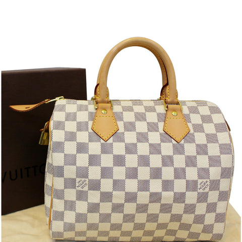 LOUIS VUITTON Speedy 25 Damier Azur Satchel Bag
