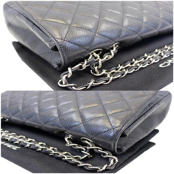 CHANEL Jumbo Classic Single Flap Caviar Leather Shoulder Bag Black-US