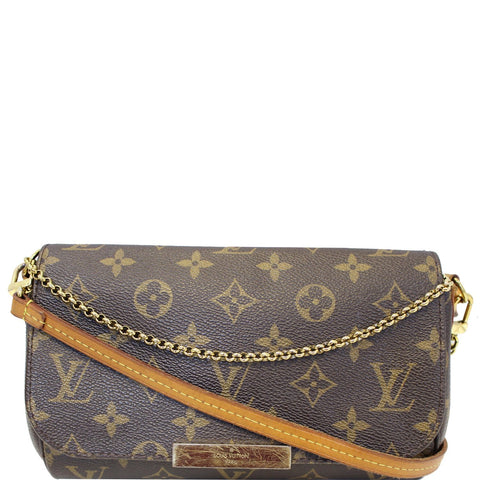 LOUIS VUITTON Favorite PM Monogram Canvas Crossbody Bag Brown