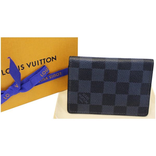 LOUIS VUITTON Pocket Organizer Damier Cobalt Canvas Card Case Navy Blue