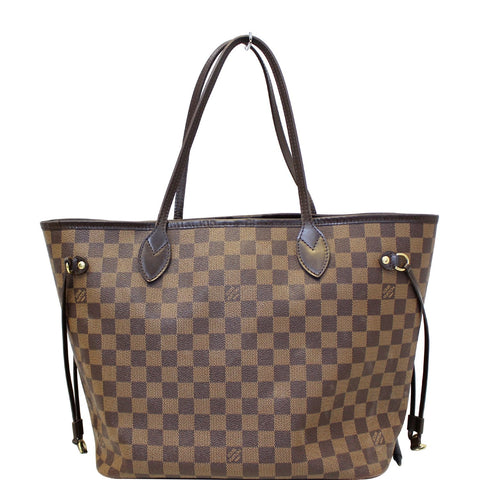 LOUIS VUITTON Neverfull MM Damier Ebene Tote Shoulder Bag