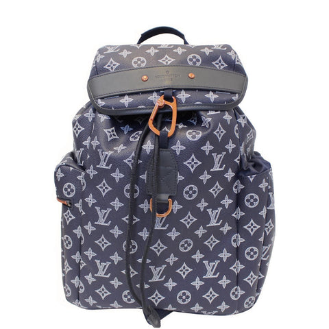 LOUIS VUITTON Discovery Upside Down Monogram Backpack Bag Navy Blue