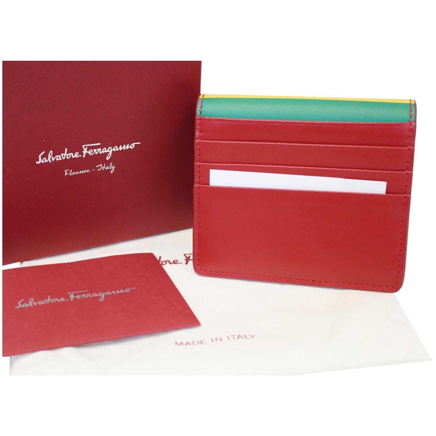 Salvatore Ferragamo Gancini Leather Travel Card Case With Strap