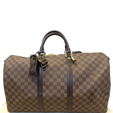 LOUIS VUITTON Keepall 50 Damier Ebene Boston Travel Bag