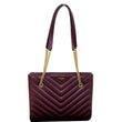 YVES SAINT LAURENT Tribeca Small Grain De Poudre Shopping Bag Burgundy - Last Call