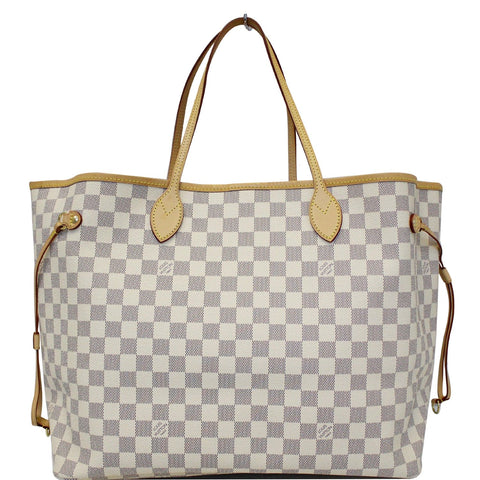 LOUIS VUITTON Neverfull GM Damier Azur Tote Shoulder Bag Rose Ballerine
