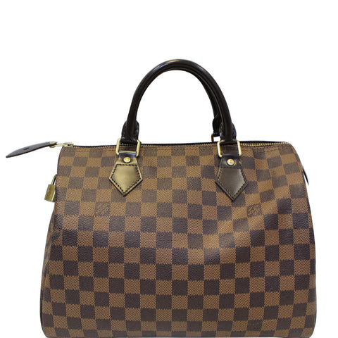 Louis Vuitton Speedy 30 Damier Ebene Satchel Bag Brown