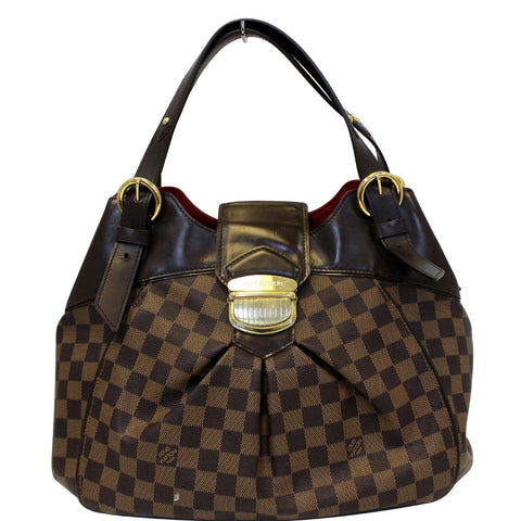 LOUIS VUITTON Sistina GM Damier Ebene Shoulder Handbag Brown