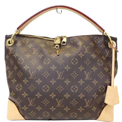LOUIS VUITTON Berri PM Monogram Canvas Shoulder Bag Brown