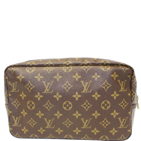 LOUIS VUITTON Trousse Toilette 28 Monogram Canvas Cosmetic Pouch Brown