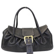 CELINE Leather Buckle Satchel Bag Black