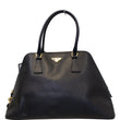 PRADA Saffiano Dome Black Leather Satchel Bag-US