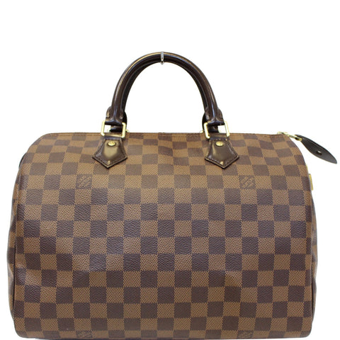 LOUIS VUITTON Speedy 30 Damier Ebene Satchel Bag Brown