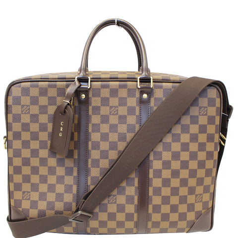 LOUIS VUITTON Porte Documents Voyage GM Damier Ebene Briefcase Bag Brown