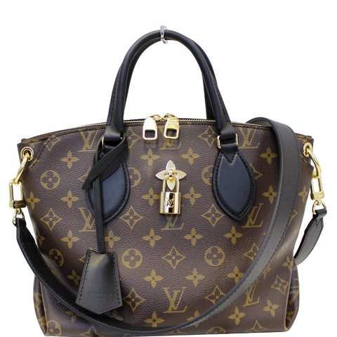 LOUIS VUITTON Flower Zipped PM Monogram Canvas Tote Bag Brown