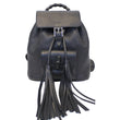 Gucci Bamboo Pebbled Leather Backpack Bag Black - upper side view