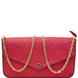 LOUIS VUITTON Pochette Felicie Monogram Empreinte Chain Wallet Red