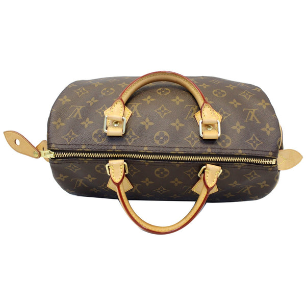 LOUIS VUITTON Speedy 30 Monogram Canvas Satchel Handbag Brown