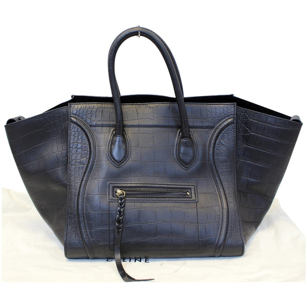 CELINE Medium Phantom Luggage Croc Stamped Embossed Leather Tote Bag-US