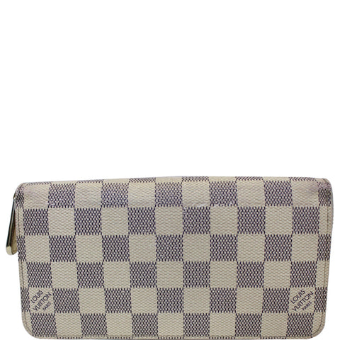 LOUIS VUITTON Zippy Damier Azur Long Wallet White