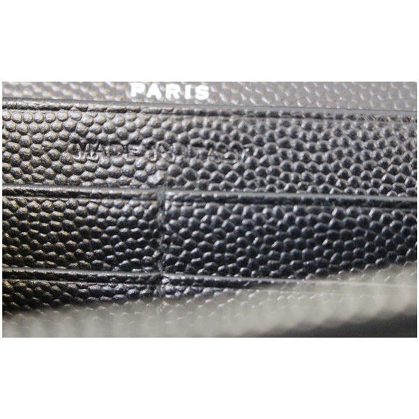 YVES SAINT LAURENT Monogram Grain De Poudre Chain Wallet Black