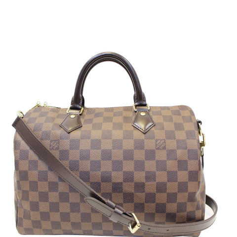 LOUIS VUITTON Speedy 30 Bandouliere Damier Ebene Shoulder Bag Brown