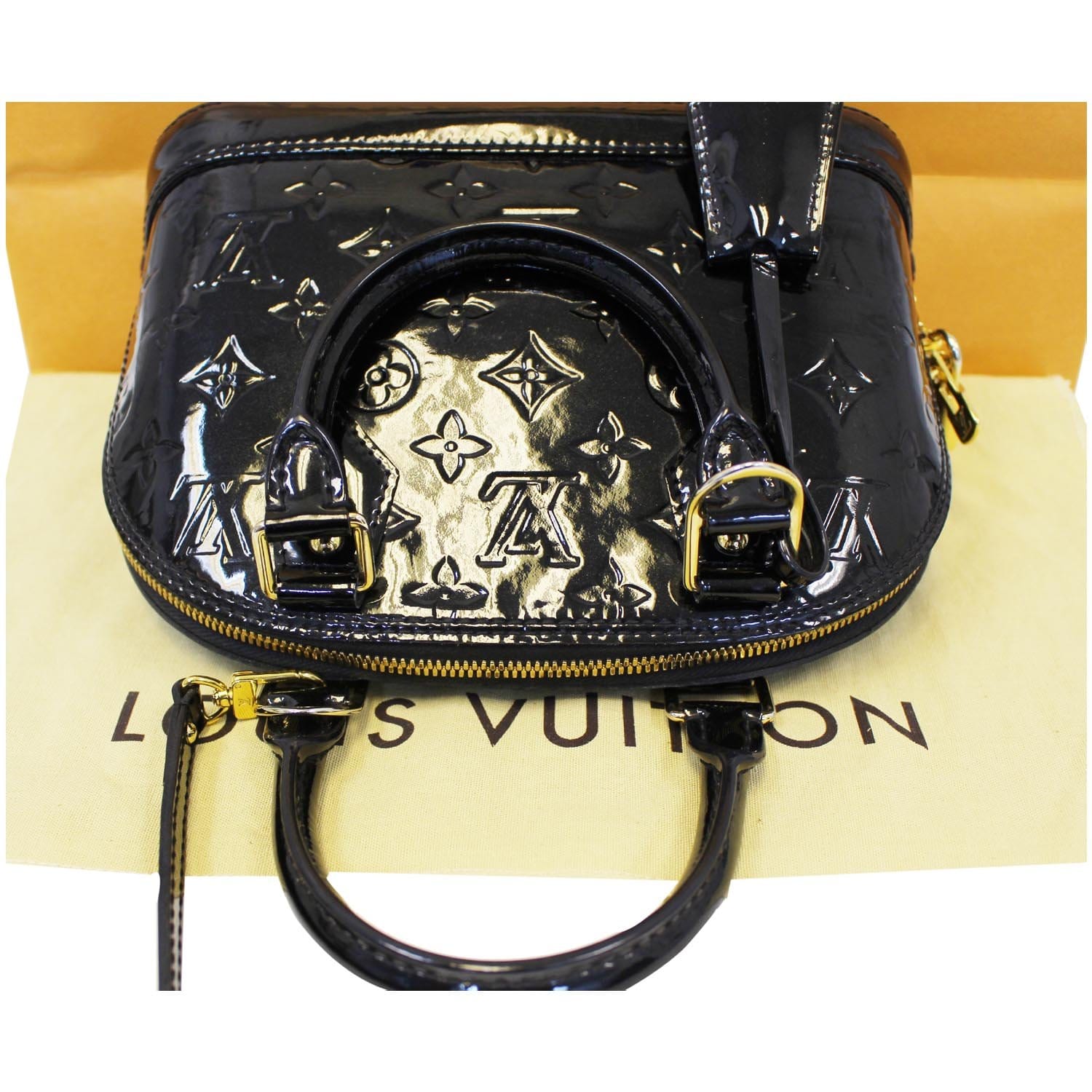 Louis Vuitton Alma B Crossbody Handbag Monogram Vernis Patented