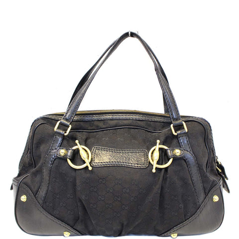 GUCCI Monogram Jockey Boston Bag Black - 20% OFF